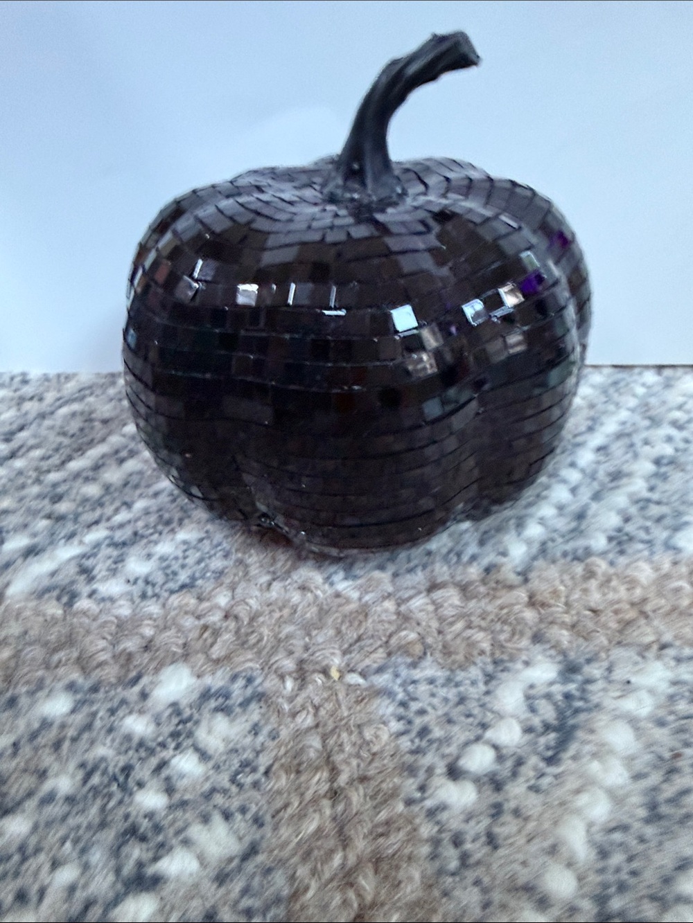 Black Mosaic Glass Pumpkin Decor